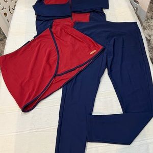 Lyra Swim Sophia- Navy Modest One Piece Swimsuit w/ skirt/Leggings Size: Meduim